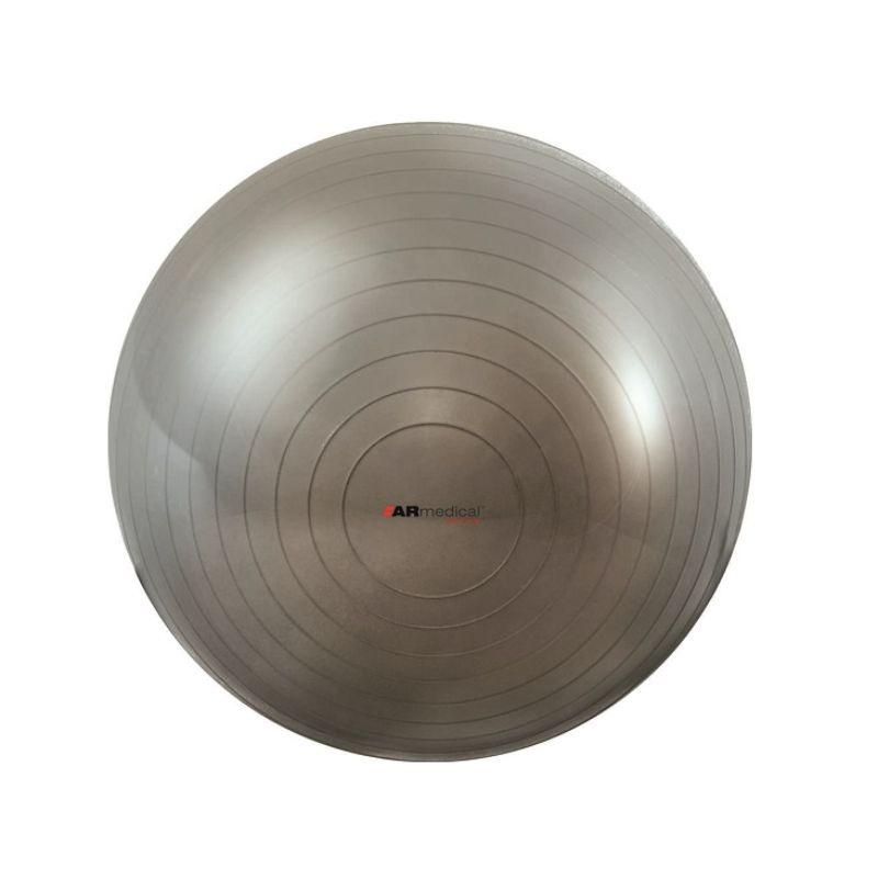 Fizioterapijas bumba ar pumpi, 75cm, sudraba krāsā