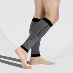 Kompresijas zeķes bez pēdas daļas, krāsa pelēka/melna, kompresija 18-21 mmHg, augums 170-182cm