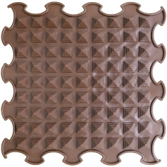 Paklājs ORTOTO Puzzle Mat Little Pyramids, krāsa tumša šokolāde, 30x30cm