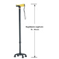 Spieķis kvadripods AR-017(zems)-anthracite svars 100 kg, mīkstus rokturi