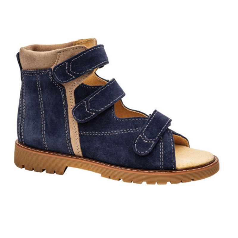 Apavi T-513 ortopēdiskie ar augstu kapi, bēša/zila krāsa