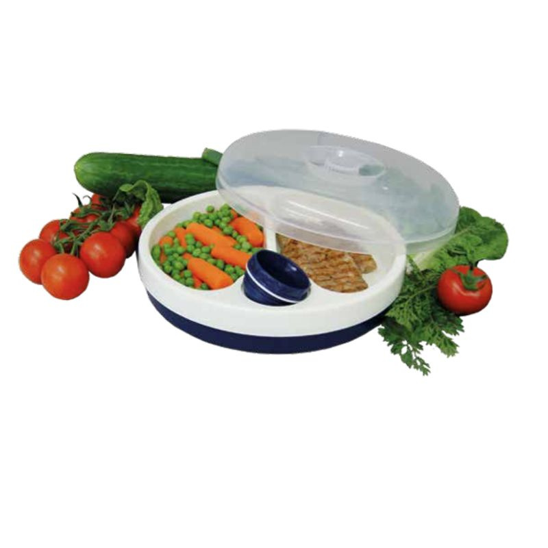 Siltumu uzturošs šķīvis ar vāku, 22cm diametrā